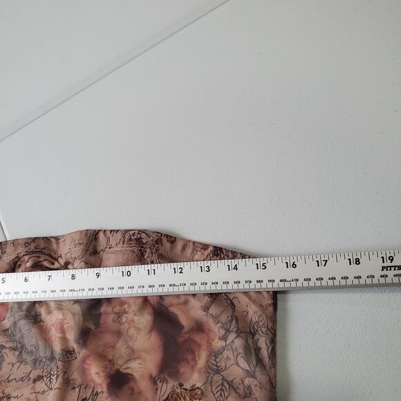 Y2K Fairy Grunge Whimsy Dress Womens XL Floral Cherub Angel Print Mesh Lined - Picture 8 of 11